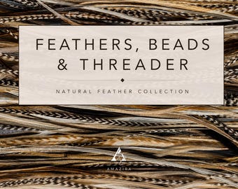 10 Natural grizzly feathers, 20-25 cm 8-11'', Hair lengthener enhancements, DIY Feather Hair Extension, boho hippie stripped craft earrings
