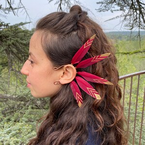 Choose Your Colour, Feather Ear Wrap, Bride Accessory, No Piercing ...