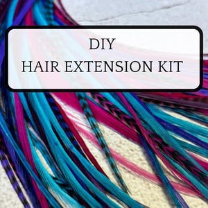 Kit fai da te 6 extension per capelli con piume, 20-25 cm / 9-11'' Piume blu turchese, estensioni per capelli, festival boho hippie capelli estivi