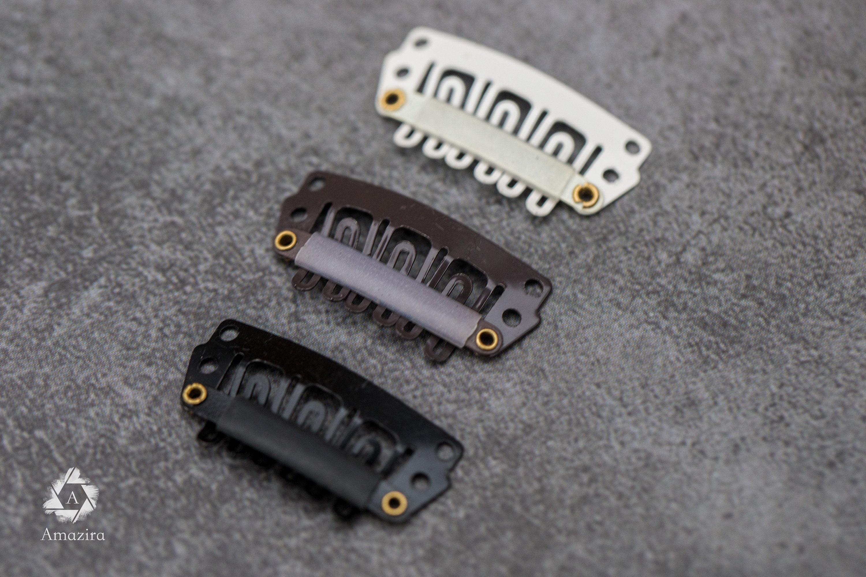 Haarspange Aus Neusilber - Silberfarbenes Drahtgeflecht Design