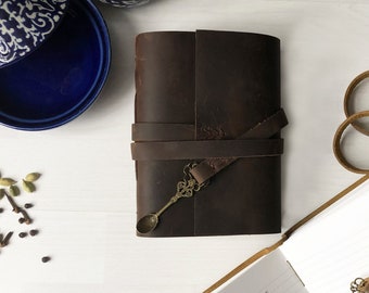 Blank recipe book, Recipe Journal, leather recipe book, Anniversary gifts, Birthday gifts for chefs, A6 Monogrammed