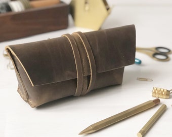 Leather Pencil Case, Leather Pen Case, Fountain Pen Case, Writer Gifts, Choose Your Own Colours