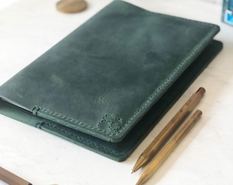 Refillable Leather Book, Planner or Journal Cover, Handstitched In Various Sizes, Your Choice of Colours, Custom Sizes Available
