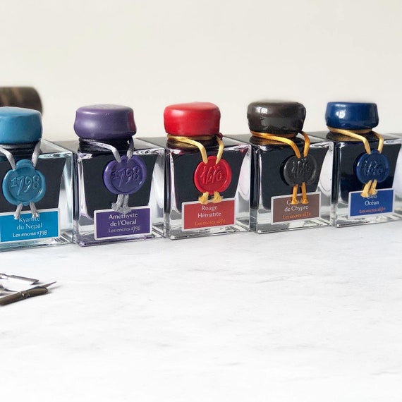 Calligraphy Ink, Writing Ink for Fountain Pens, Dip Pens & Glass Pens, Christmas Gift For Writers, J Herbin 50ml Bottle, choose colours