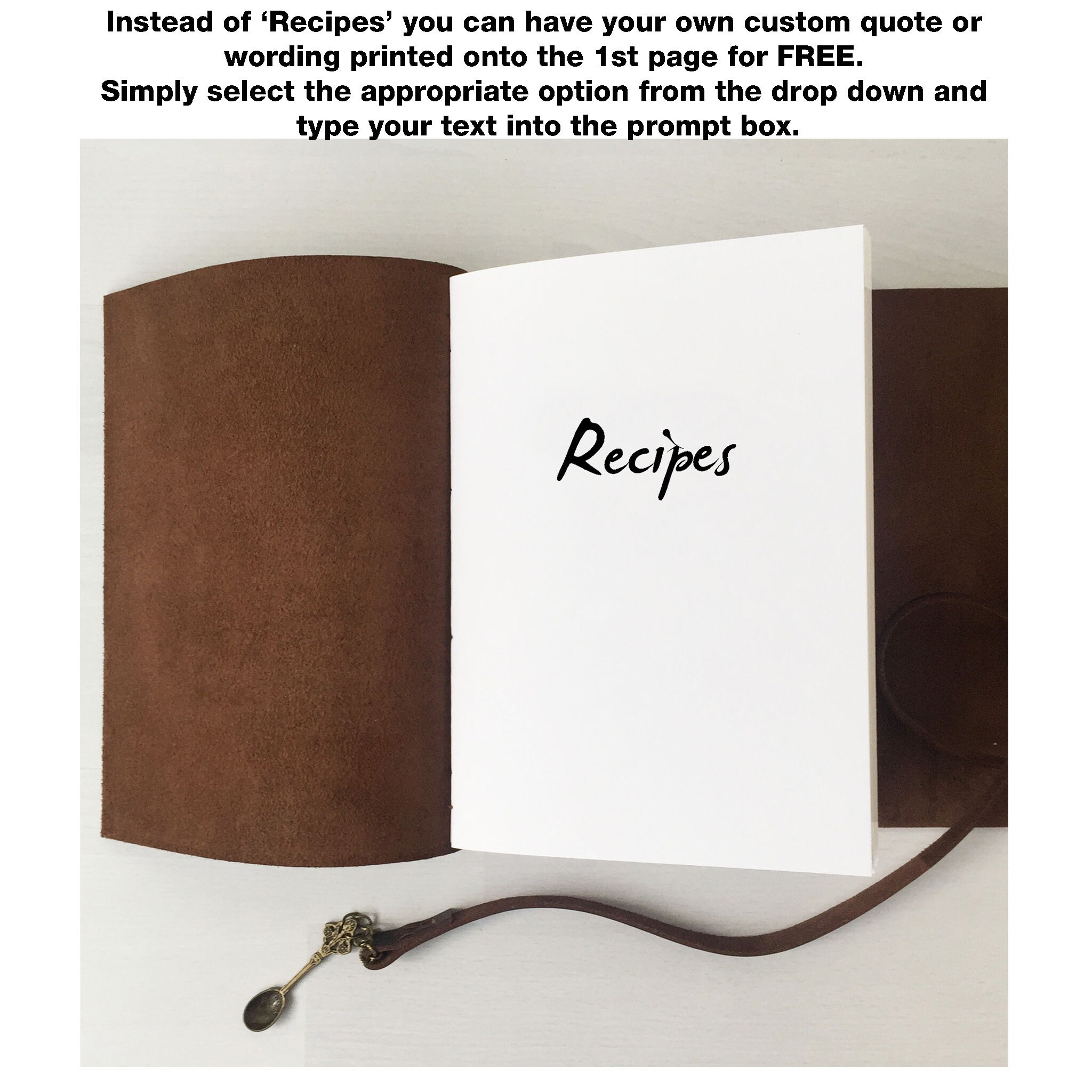 Leather Recipe Book Blank Cookbook Chef Gift Personalized Etsy