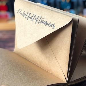 Ajout personnalisé de page d'enveloppe de carte kraft brune, pochette d'enveloppe pour les journaux