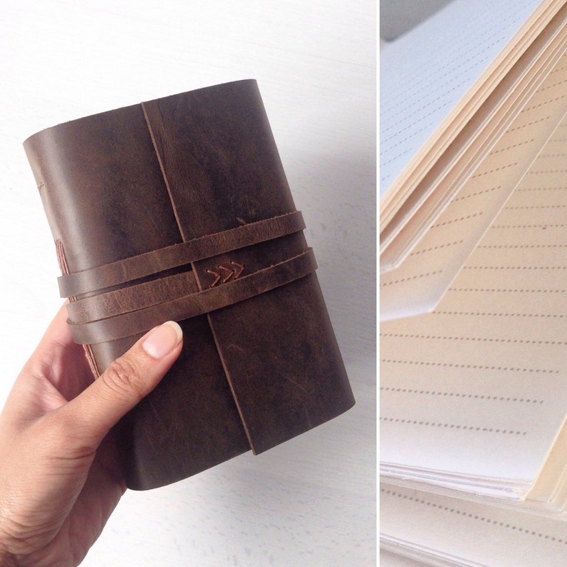 Leather Journal Lined Paper Lined Journal Leather Notebook Etsy