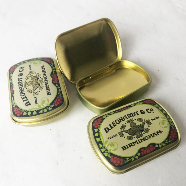 Metal Trinket Box, Tin Box for Calligraphy Nib Storage, Vintage Inspired, Single orSet of 3