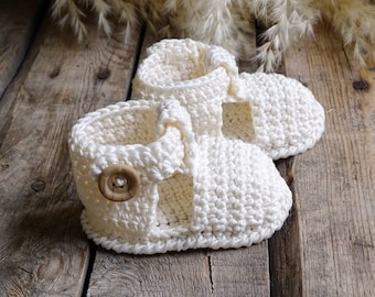 Organic Cotton Crochet Baby Sandals, Summer Newborn Booties