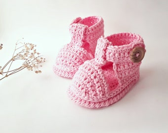 Sandales bébé en coton au crochet, sandales fille nouveau-né, chaussures d'été nouveau-né, jolis chaussons bébé, chaussons au crochet, sandales bébé boutique