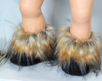 Faux Fur Baby Booties, Gestrickte Neugeborene Schuhe
