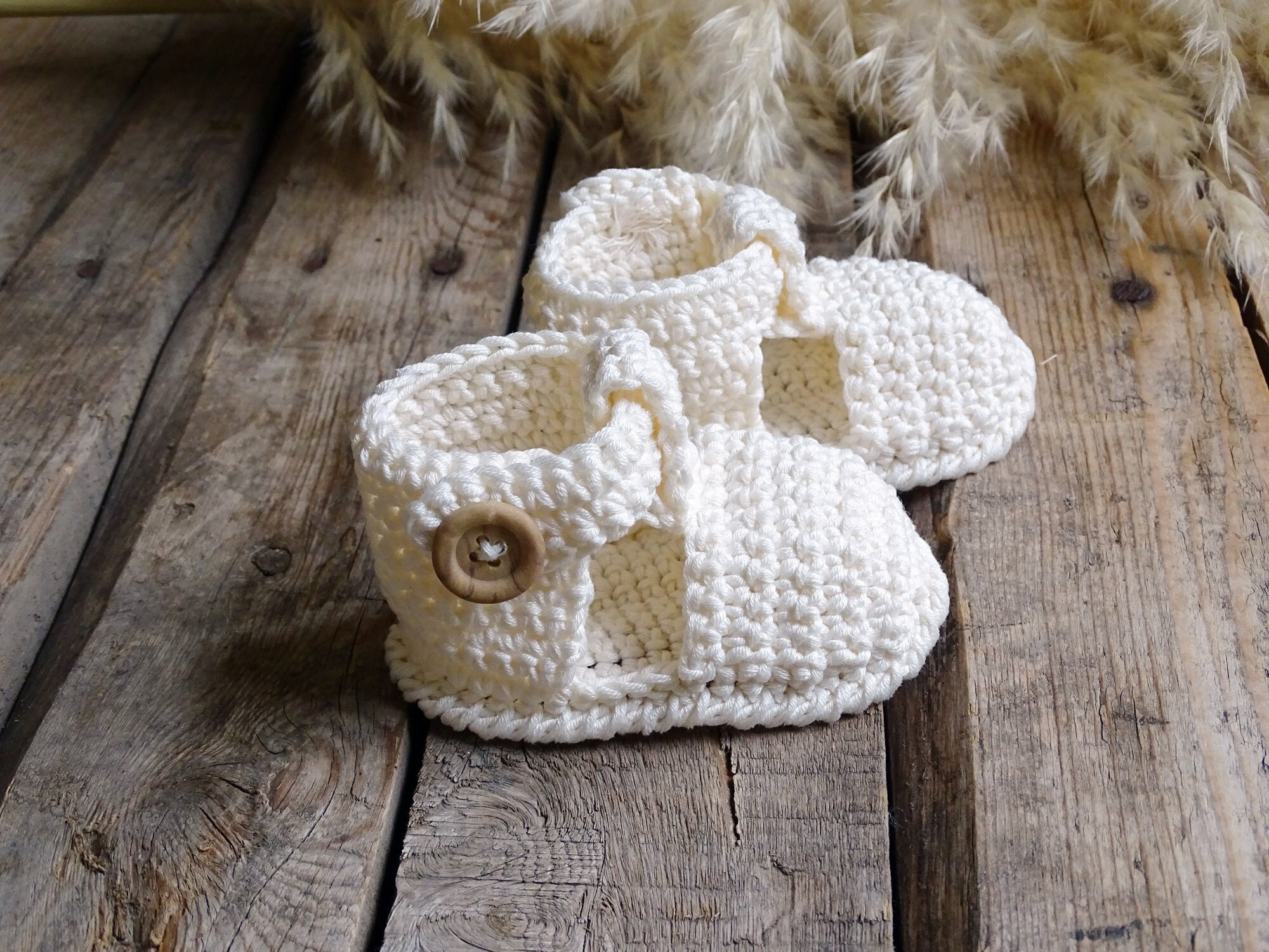 rganic katoen gehaakte baby sandalen pasgeboren meisje of jongen