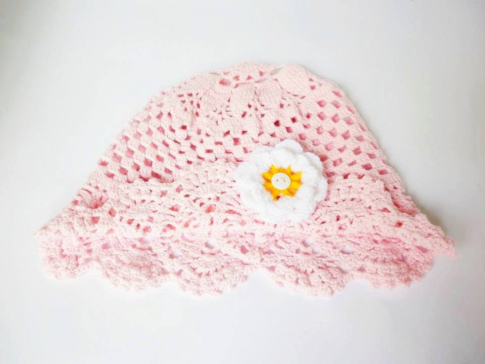 Crocheted Cute Baby Sun Hat Lace Organic Egyptian Cotton - Etsy