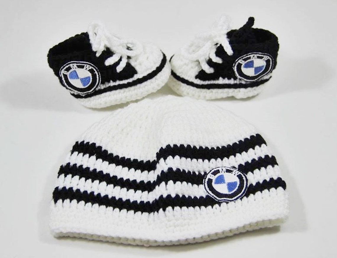 White Black Newborn Baby Set Bmw Logo Baby Sneakers Cute | Etsy