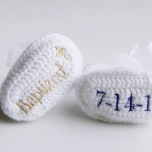 Personalized Baby Booties, Baptism baby shoes, Christening baby booties, Custom Baby Girl or Boy Shoes Embroidery, New baby, Baby Shower