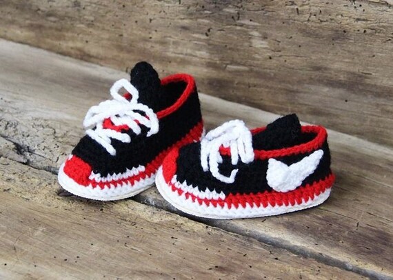 knitted baby nike booties