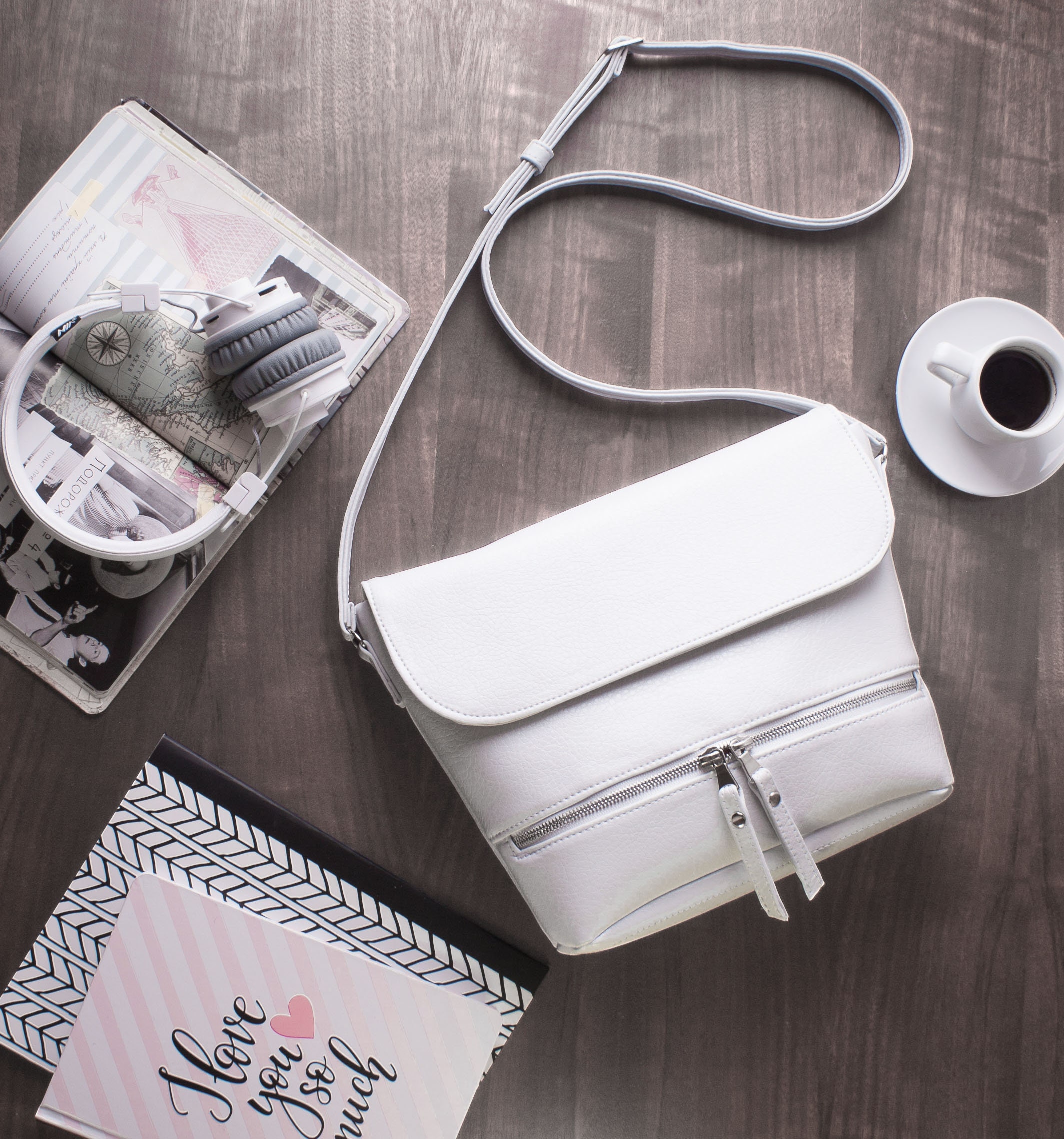 travel crossbody bag white