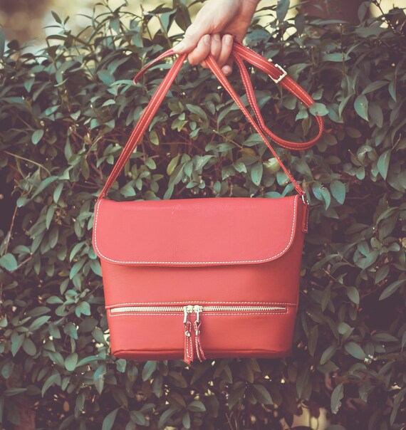Red crossbody bag Red purse Handbag Small purse Gift for her Etsy