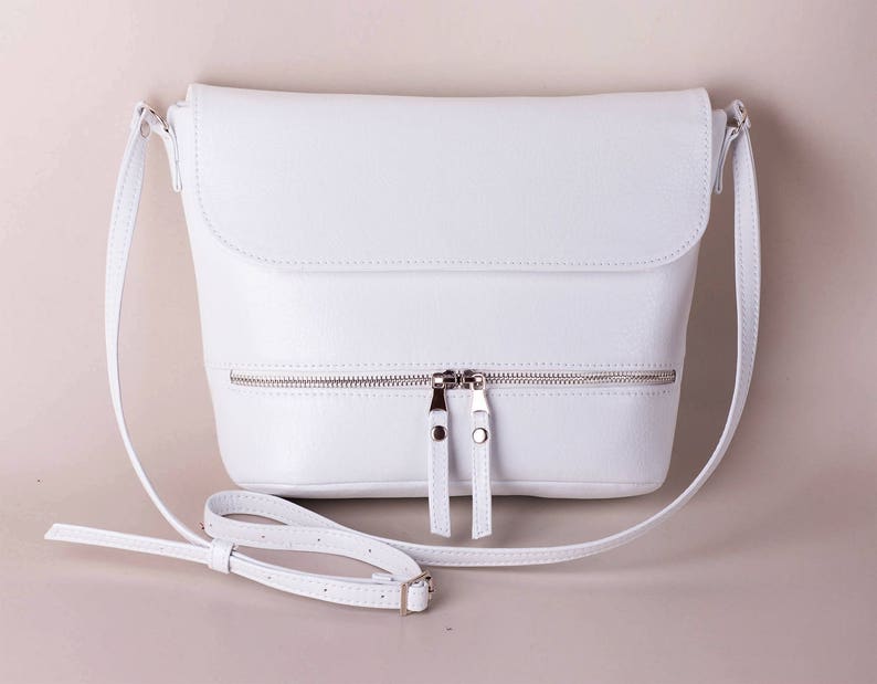 White crossbody bag White purse Small purse Sling bag Vegan | Etsy