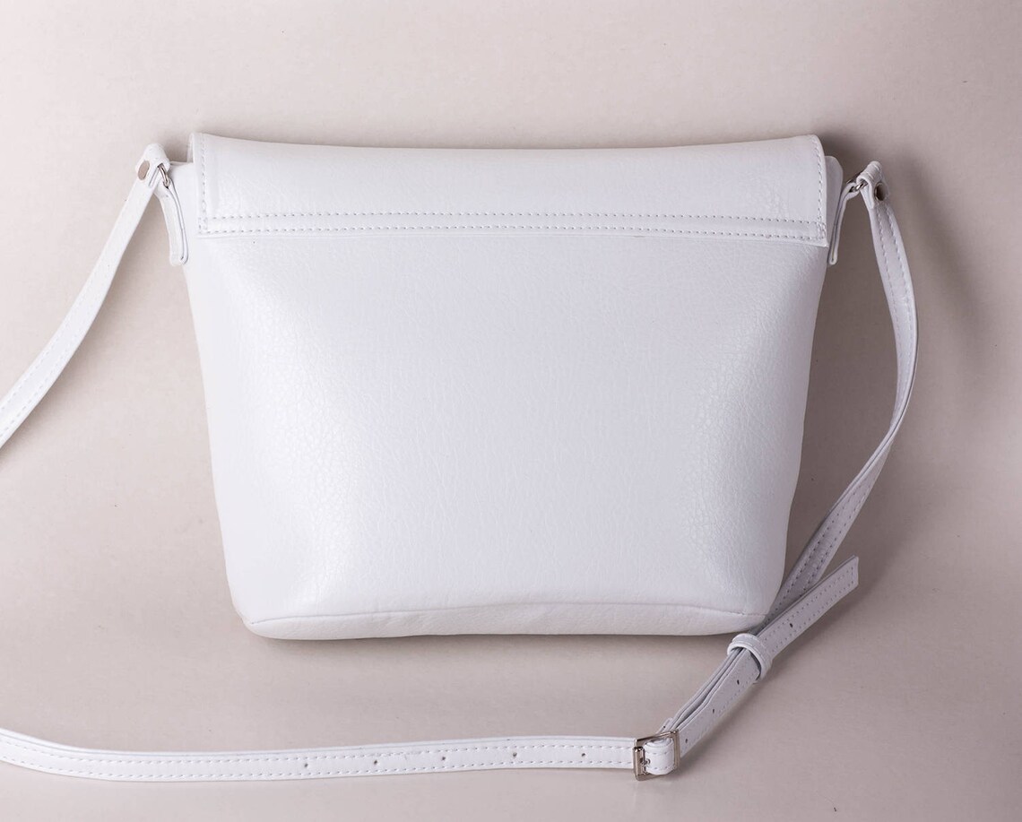 White crossbody bag White purse Small purse Sling bag Vegan Etsy