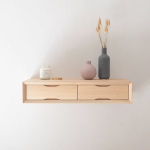 Oak Floating Dressing Table | Floating Desk | Small Dressing Table | Scandinavian Style