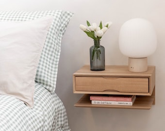 Oak Floating Bedside Table | Floating nightstand