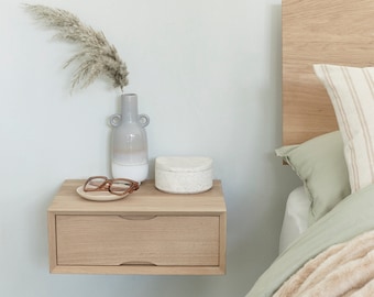 Floating Oak Bedside Drawer