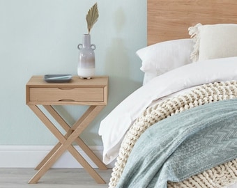 Cross leg nightstand deals