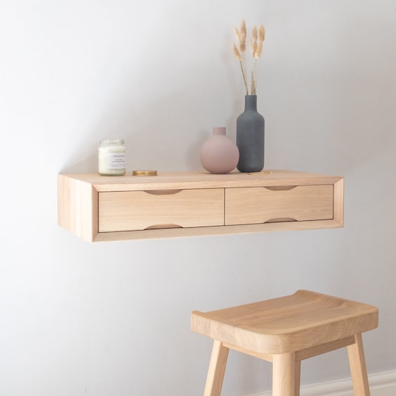 Oak Floating Dressing Table Floating Desk Small Dressing Table