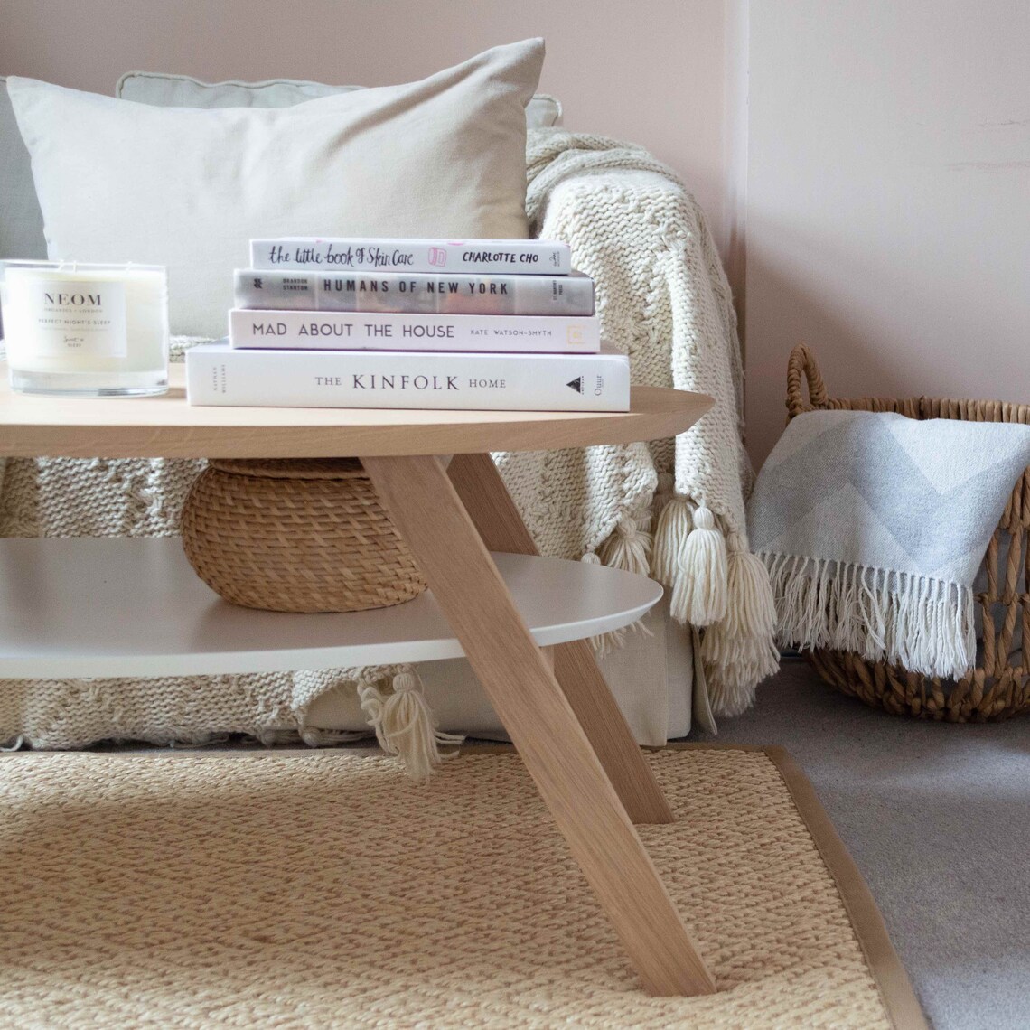 Oak Oval Coffee Table Small Coffee Table Apartment Coffee | Etsy UK