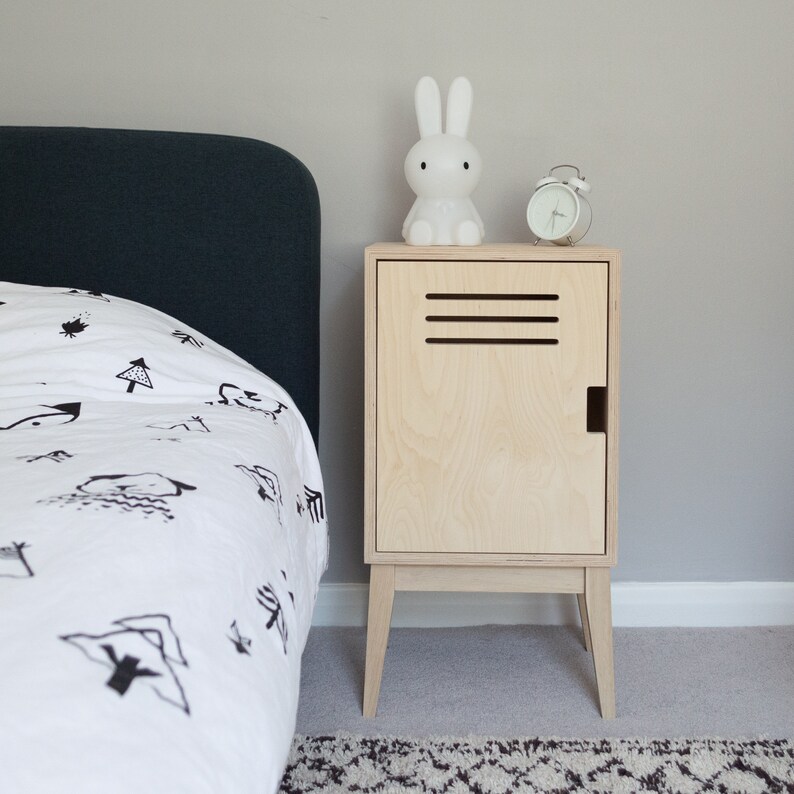 Locker Bedside Table Plywood Plywood Nightstand Locker Etsy