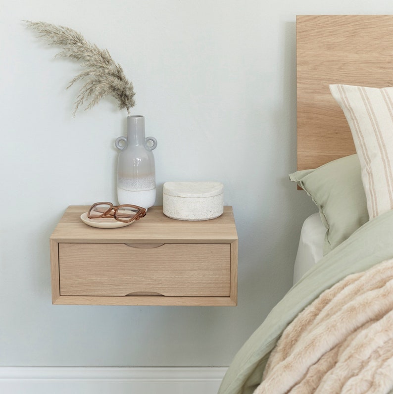 Floating Oak Bedside Drawer image 1