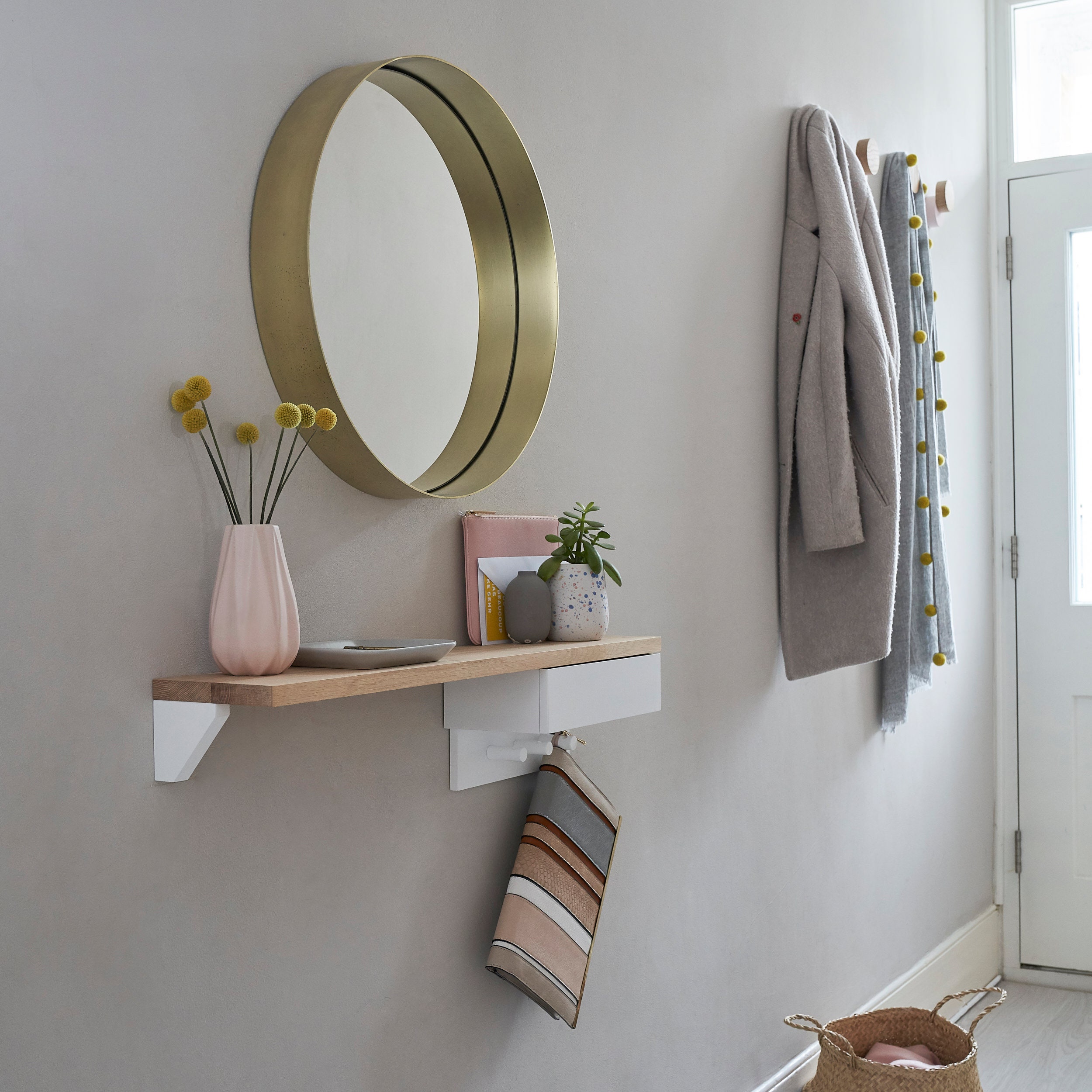 Hallway shelf and mirror deals
