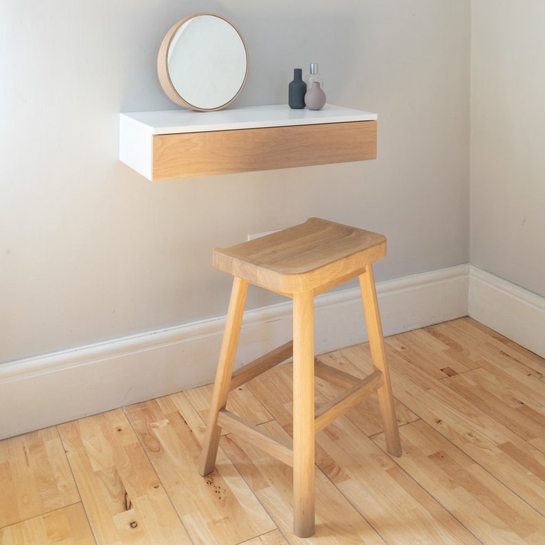 Small Floating Dressing Table with Oak Drawer Etsy