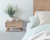 Floating oak nightstand deals