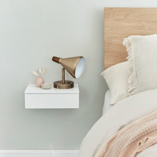 Oak Floating Bedside Table Etsy