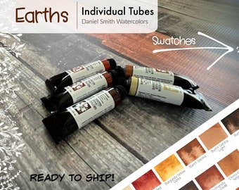 Tubes of Earths - Brown and Warm Neutrals - Daniel Smith Extra Fine Watercolor 15ml Tubes