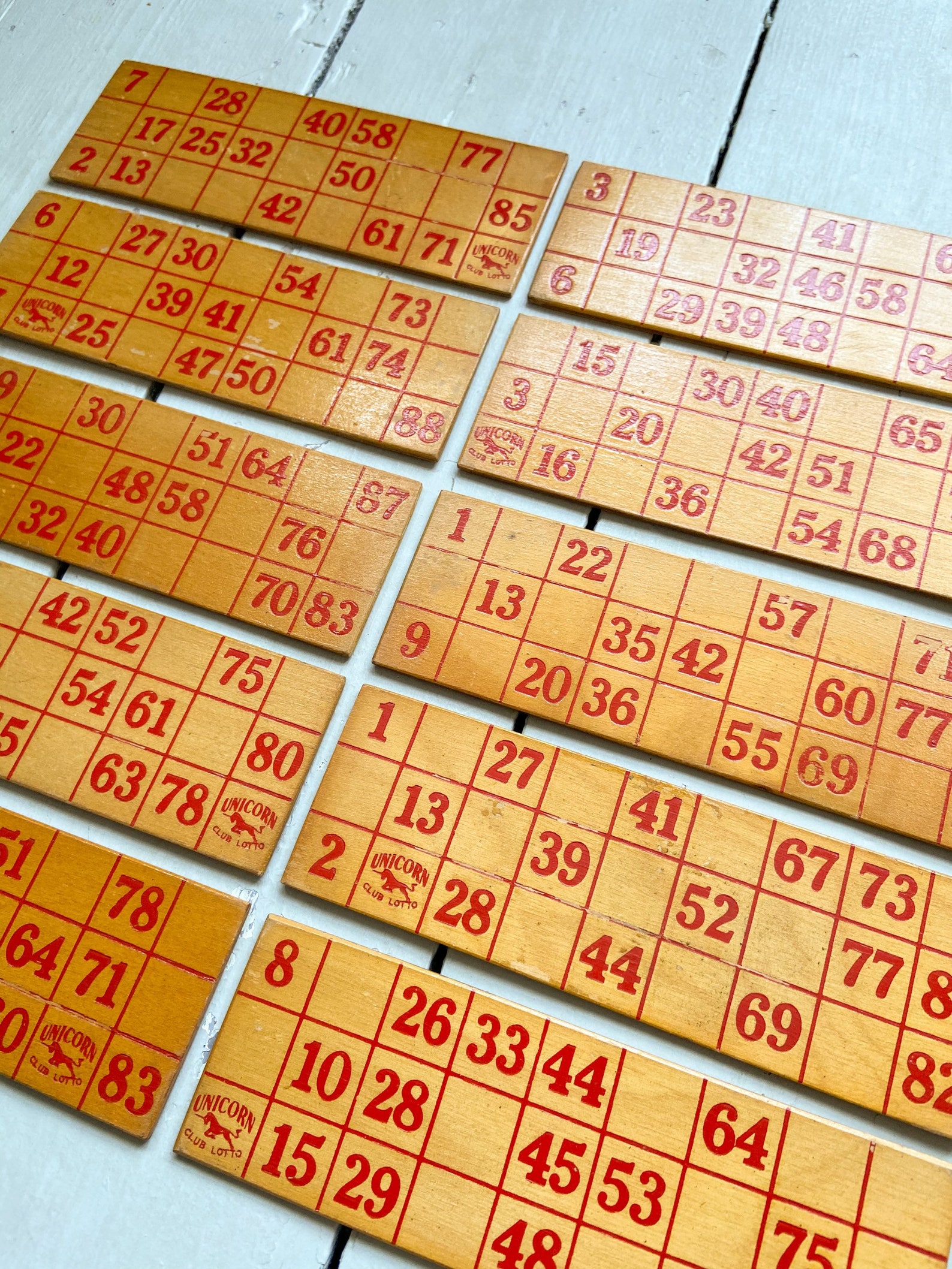Vintage Wooden Bingo Cards Etsy