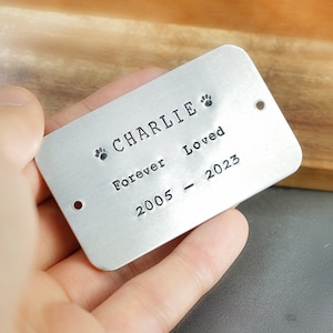 Personalized Memorial Dog Plague, Dog Cat Loss Sign for Garden, Pet Name Plague, Name Plate Memory of Plaque Cat Dog Pets Urn Ash Box