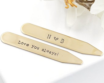 Collar Stays, Personalized Collar Stays, custom collar stays, gift for groom, for husband, Valentines day gift, Wedding gift