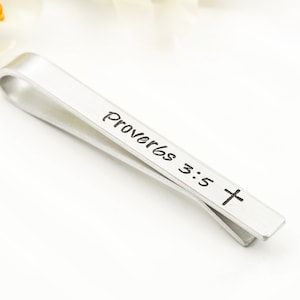 Pastor Gift Bible Verse Tie Clip Baptism Gift First Communion gift gift for a boy gift for son Church ceremony gift Church Gift For Pastor