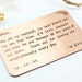 Personalized Wallet Insert Card - Custom Hand Stamped Wallet Insert Card- Boyfriend Gift 7 Year, Gift For Him Thoughtful Wedding, for dad