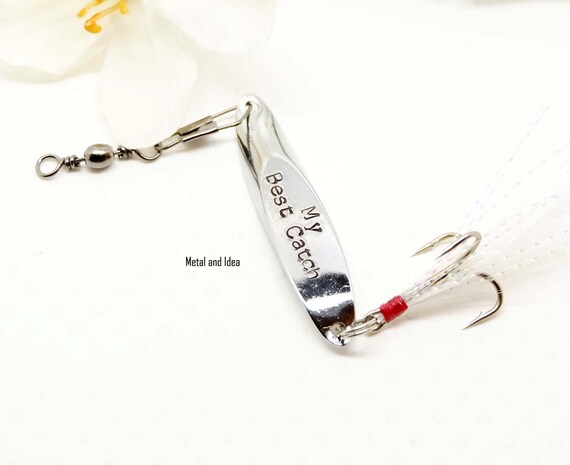 Personalized Fishing Lure Valentines Day Gift Hand Stamped Lure