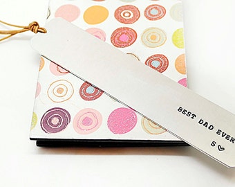 Personalized Book Mark - Hand stamped Book mark - Heart Book mark - Gift for dad, grandfather, mom, grandmother - Best friend Gift- Pastor