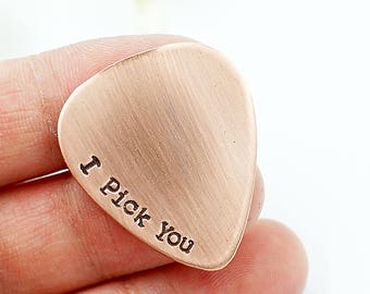 I Pick You - Personalized guitar pick, Gift for Husband, Dad, Boyfriend-  Gift for him, Music Lover, Valentines Day Gift, Guitar player