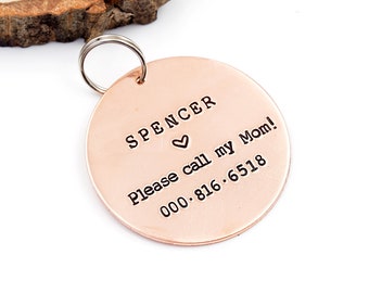 ROUND  Dog id tag, Custom Dog id tag, Dog Bone tag, Poppy id tag, Cat id tag, Dog Tag, for my pet, Custom dog id tag