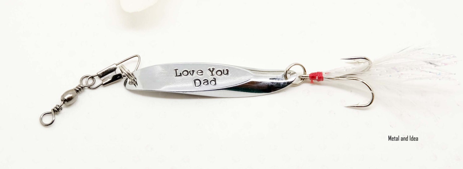 Personalized Fishing Lure Father's Day Gift Hand Stamped Lure