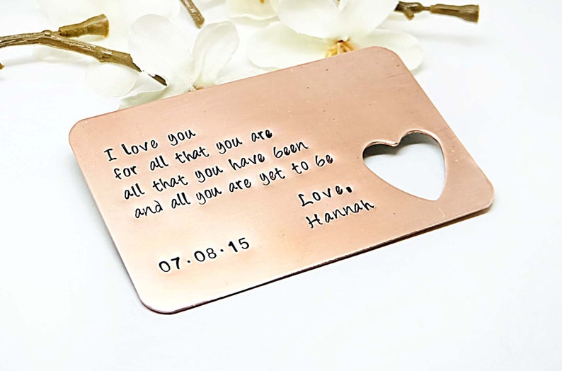 Personalized Metal Card Love Message Boyfriend Gift Christmas Gift Gift for husband, boyfriend Best Gift for Birthday 7 Year image 1