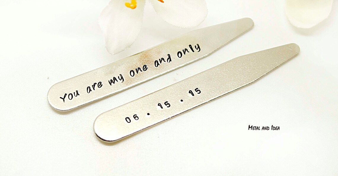Men's Collar Stays Custom Collar Stays Hand Stamped Etsy