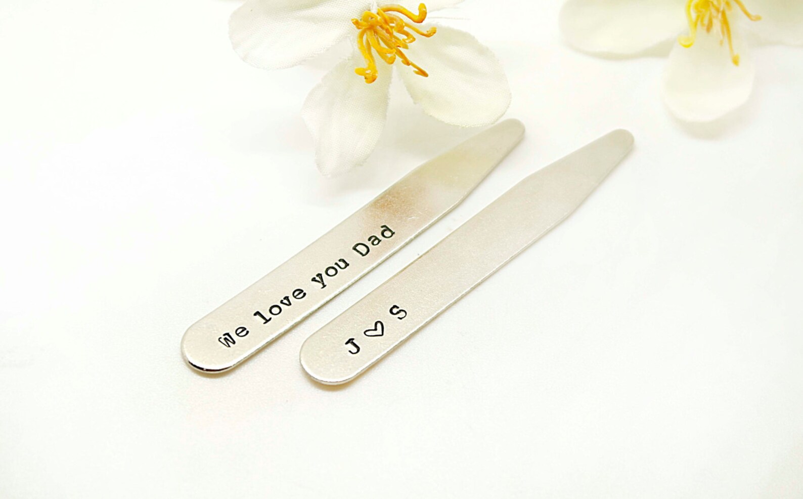 Personalized Collar Stays Custom collar stays Hand stamped Etsy